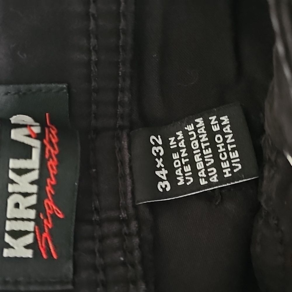 BNWOT Kirkland Black Brushed Cotton Pants 34 x 32 - Picture 2 of 5